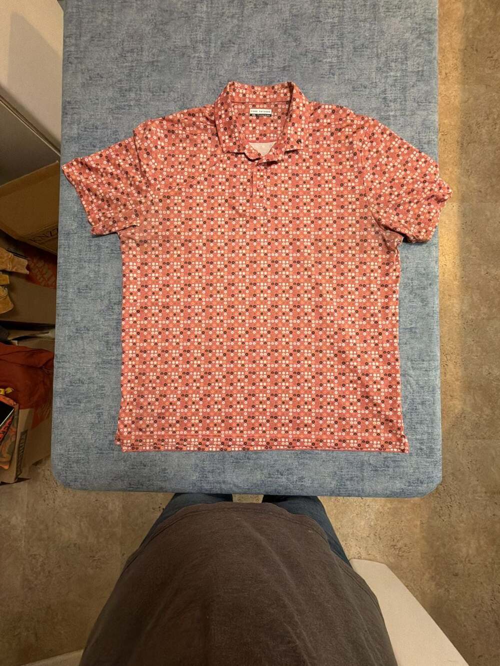 Fore Fathers Golf Polo Shirt XXL Pink Donut Print Short Sleeve